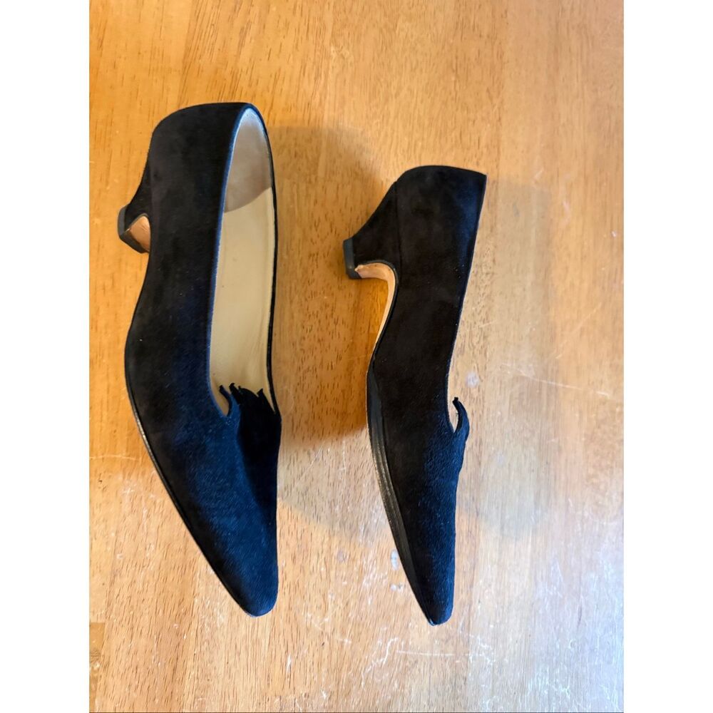 Silvia Fiorentina Italy Suede Pointed Toe Flats Scalloped Edge Dress Shoes size - Picture 6 of 11